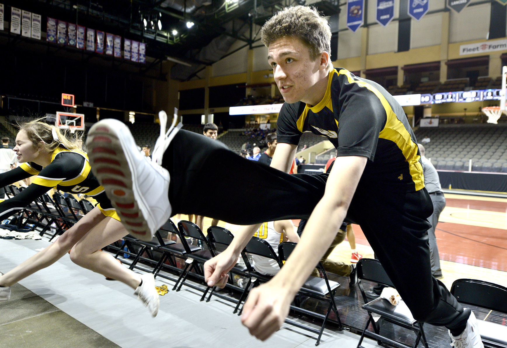 Lawton-Bronson cheerleader Lucas Geisinger